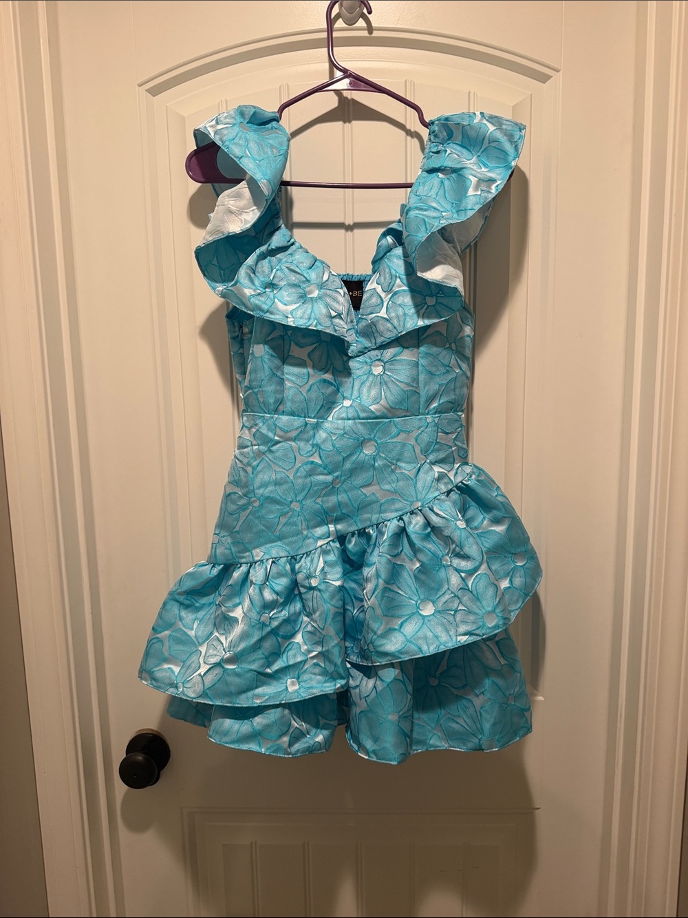 DO+BE Turquoise Floral Ruffle Dance Dress